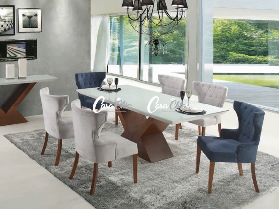 Conjunto Mesa de Jantar Florença Salvatore com 06 Cadeiras 1.80 x 1.00 Retangular